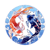 Koi YinYang Circle Design