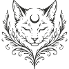 Katze mit Mond – Mystisches Tiermotiv