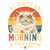 Morning grouch cat with coffee