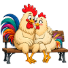 Rooster and hen