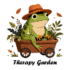 Frog gardener, therapy garden