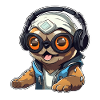 Gamer panda with headset