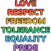 Pride Values Rainbow Text