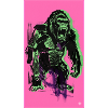 Neon-Gorilla Rage auf Pink