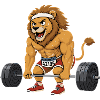 Fitness Lion - Bodybuilder Cartoon