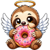 Cute sloths with wings angel halo