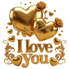 « Love » Golden Heart - Design élégant
