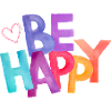 Be Happy Regenbogen Aquarell