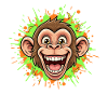 Lachender Affe Neon Splash
