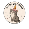 Katze mit eistüte Einhorn