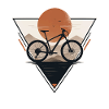 Sunset with bicycle in triangle print