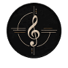 Golden clef on black