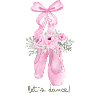 Pink ballet shoes with flowers