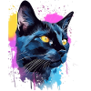 Bunte Bombay-Katzengesicht-Splash-Kunst