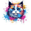 Birman-Katzengesicht Bunte Splash-Kunst