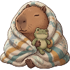 Kuscheltier Capybara mit Froschfreund