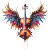 Violin with Rainbow Wings