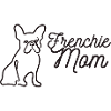 Frenchie Mom Silhouette Script Lineart