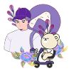 Onigiri Snack & Bear on Mobility Scooter