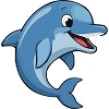 Funny Dolphin Cartoon Motif