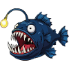 Tiefsee-Anglerfisch mit Leuchte