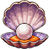 Iridescent pearl in shell