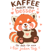 Roter Panda mit Kaffee
