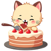 Cat eats cake