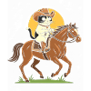 Cat Cowboy on Horse