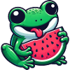 Cute Frog Watermelon Summer Cool Sunshine