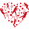 Tennis Heart Silhouettes