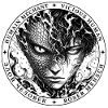 Dualité Dragon-Humain méchant badge noir