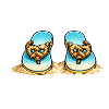 Blue Pretzel Bow Beach Flip-Flops