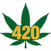 420 Cannabis Leaf Emblem