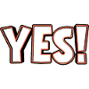 YES! Großer Outline-Schriftzug