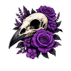 Violet Skull Roses Design
