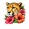 Leopard with Hibiscus Dream