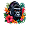 Gorilla with flowers