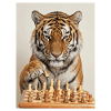 Tiger playing chess
