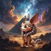 Pharaoh cat in stellar desert