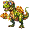 Cooler Pizza T-Rex Lustiges Dinosaurier-Essensliebhaber-Design