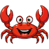Cheerful Red Crab Cartoon