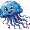 Blue Jellyfish Cartoon