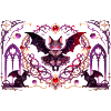 Gotische Vampirkatze Dunkle Fantasy Hexendesign
