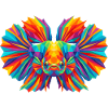 Bunte geometrische Betta-Fisch-Pop-Art
