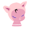 Pink Cat Head: Neon Purple Look