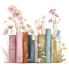 Books with flowers