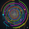 Neon Kreisspirale Farbenspiel