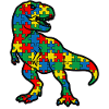 Autismus-Dinosaurier-T-Rex-Kind