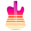 Sunset Gradient Guitar Silhouette